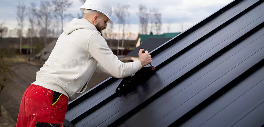 Tin Roof Ridge Cap Installation in Clearlake